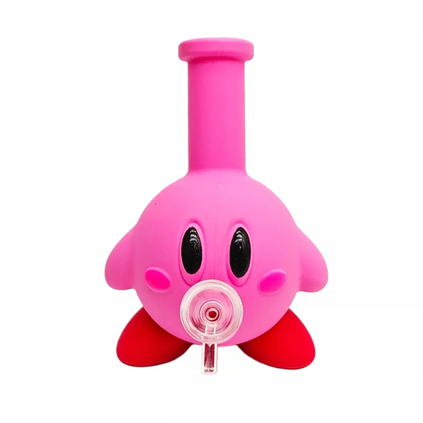Pink Kirby Silicone Water Bong 6"
