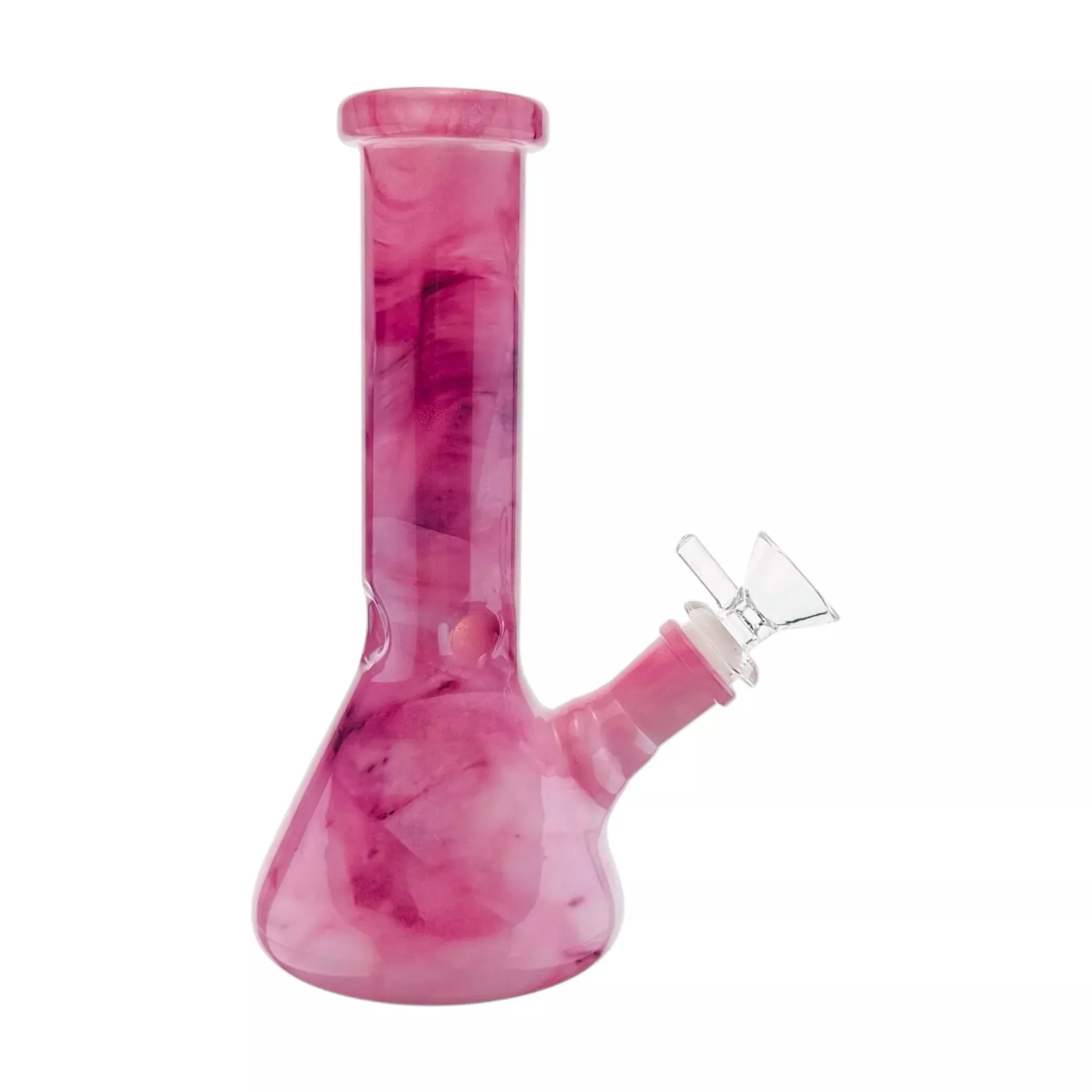 Pink Mystic Marble Beaker Base Glass Bong 8 Inch
