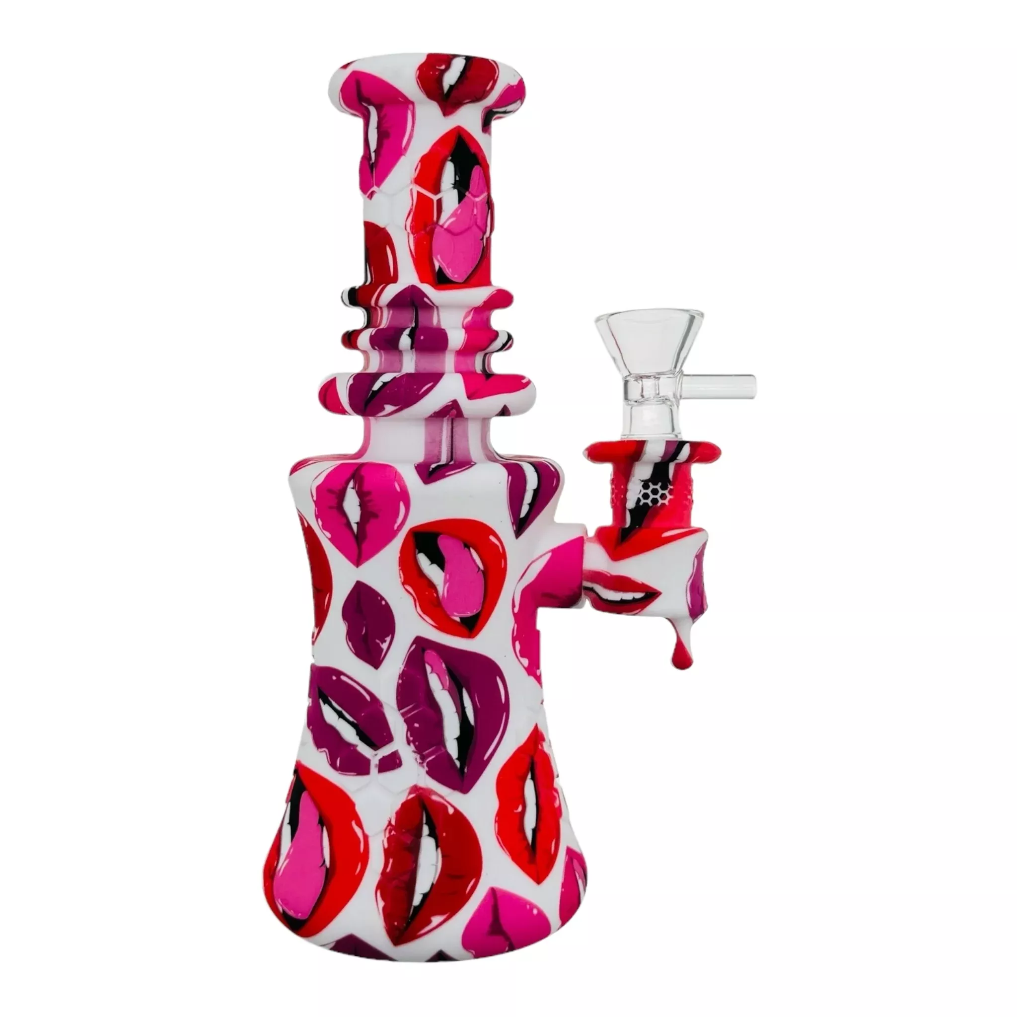 Pink And Red Lips Silicone Rubber Bong