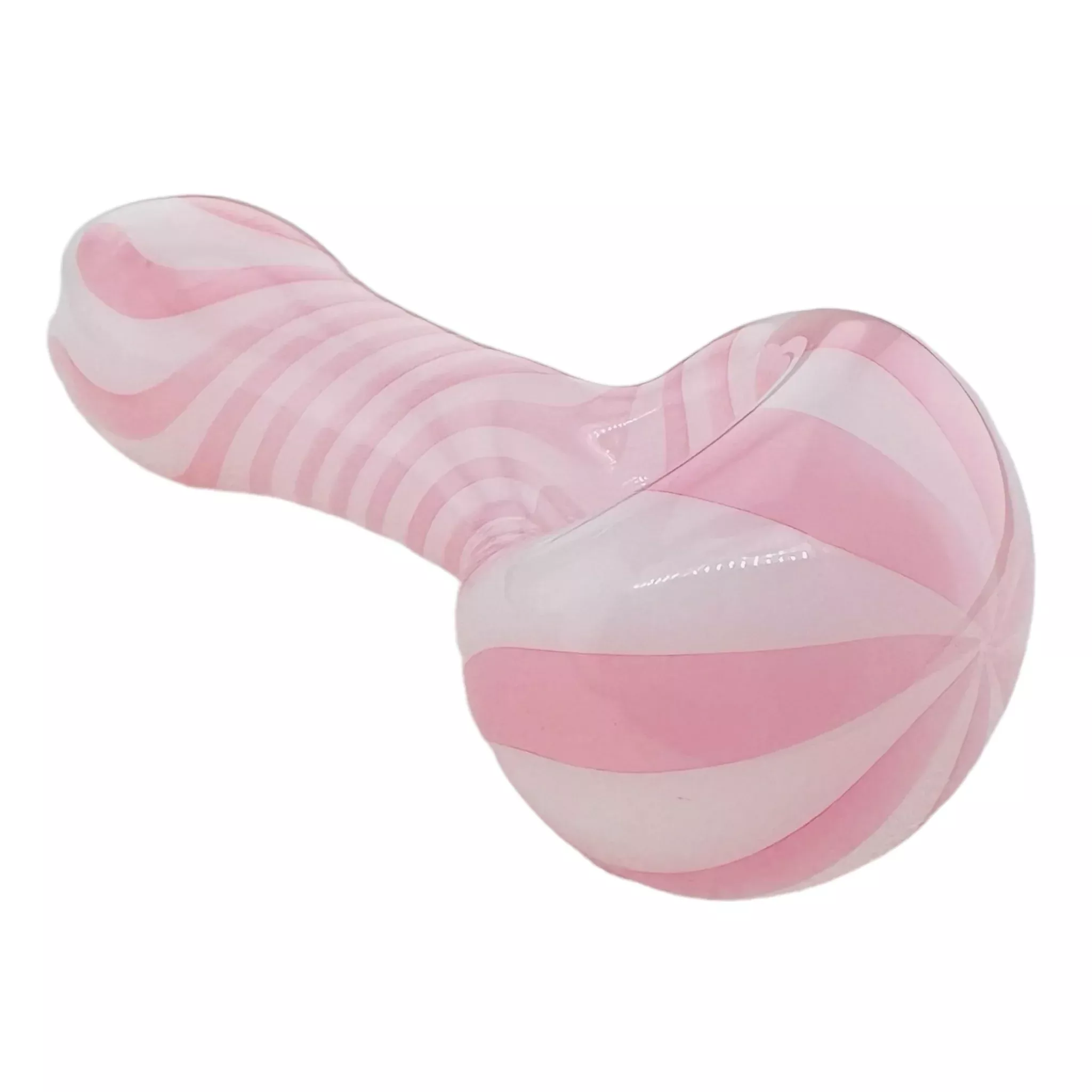 Pink And White Twist Glass Hand Pipe