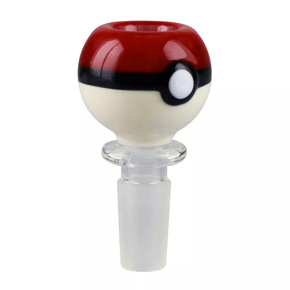 Pokeball Style 14mm Glass Bong Bowl Herb Slide