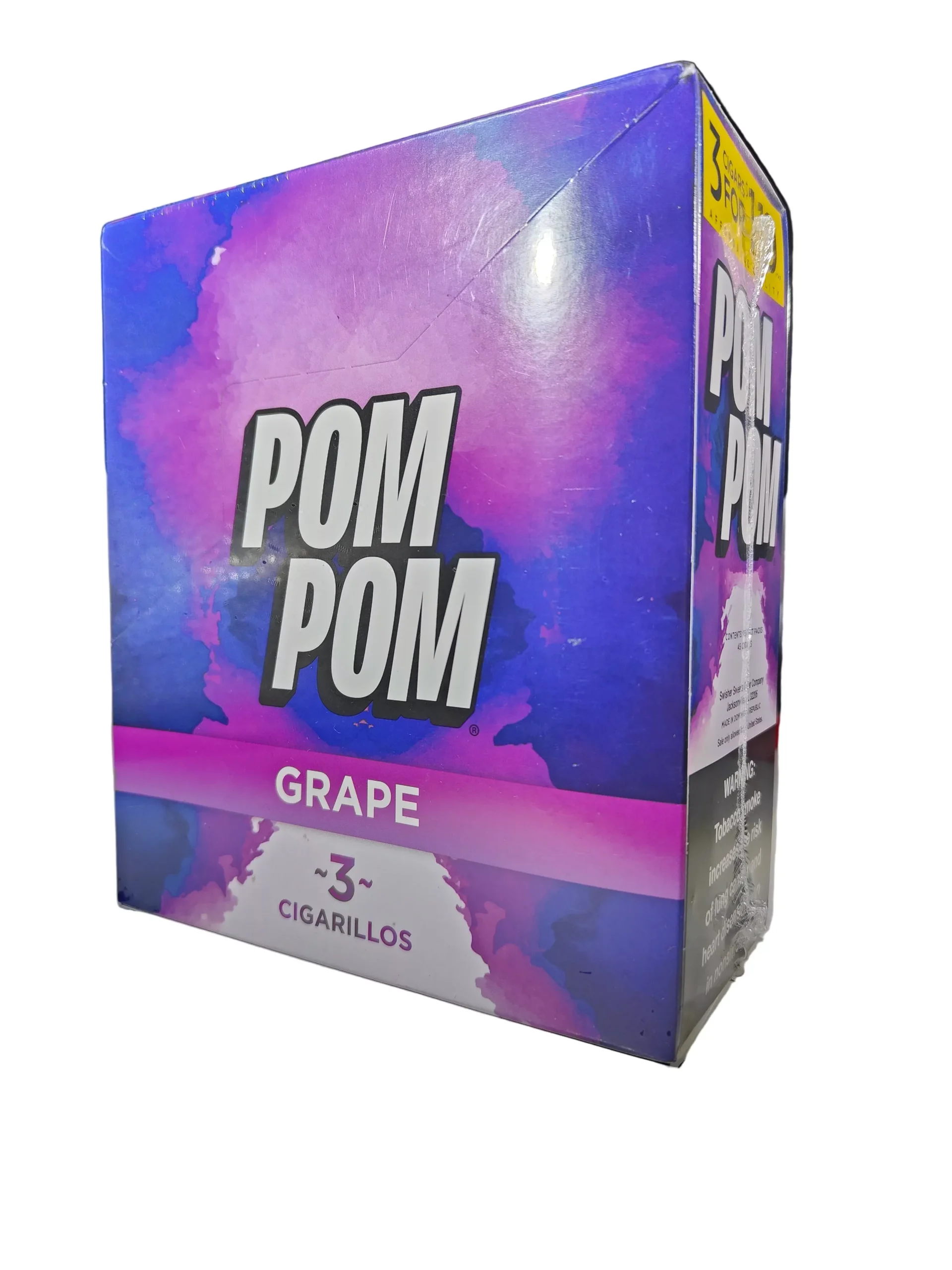 Pom Pom Cigarillos - 15 Count Box of 3 Packs