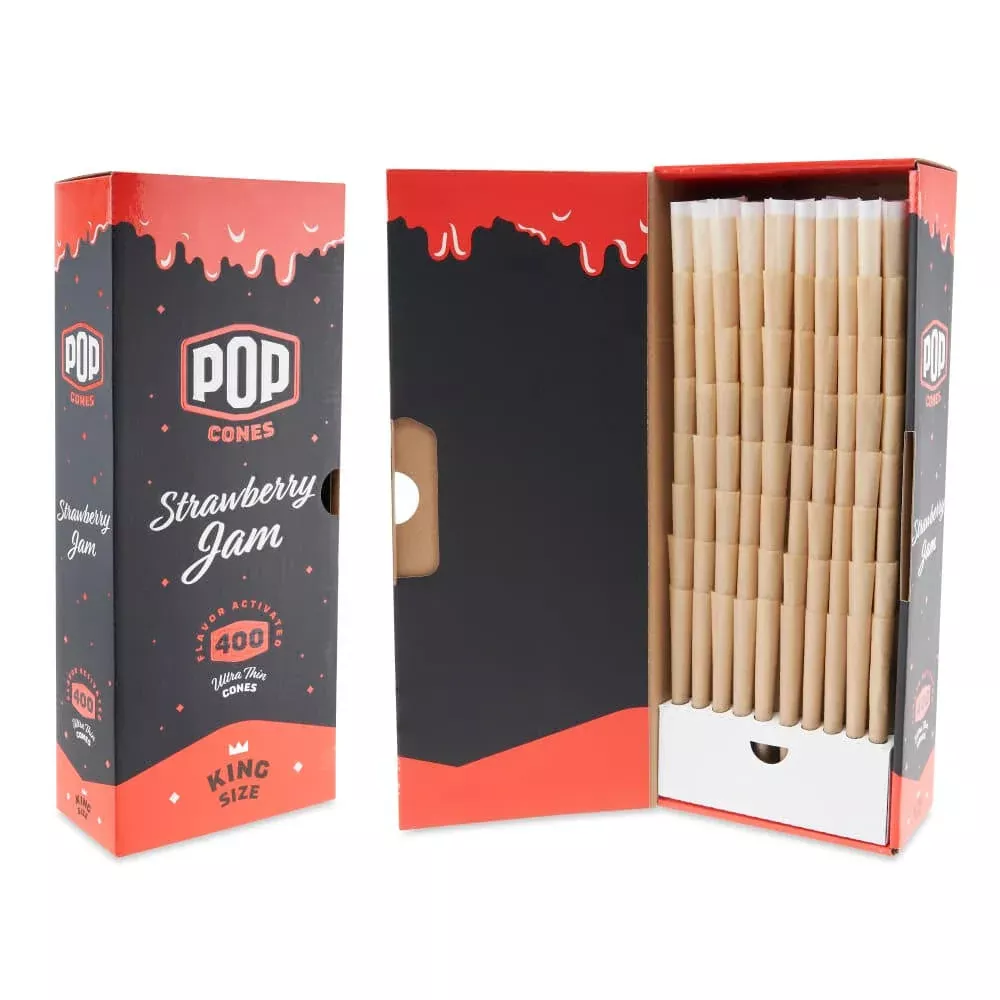 Pop Cones King Size with Flavored Tips - 400 Count Bulk Box