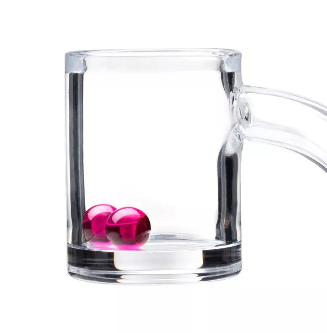 Premium Realm Quartz 25mm Beveled Banger with 2 Terp Pearls – Heat Retention Excellence
