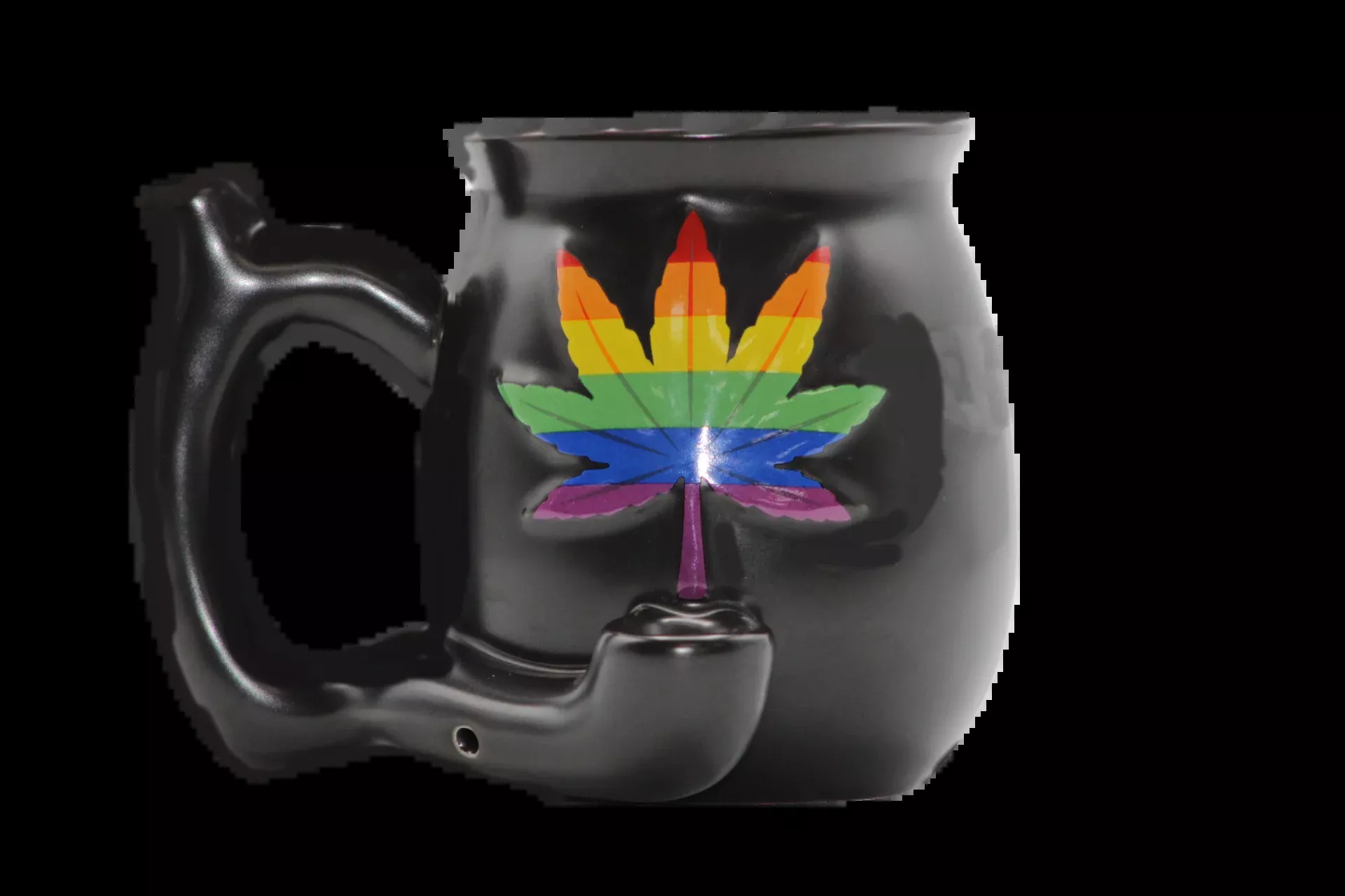 Premium Roast & Toast Matte Black Leaf Mug Pipe