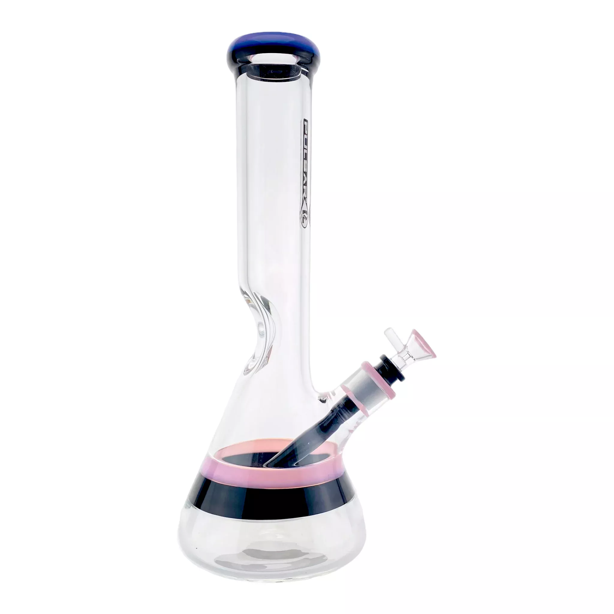 Pulsar Glass - 9mm Thick Pink And Black Two Tone Beaker Bong