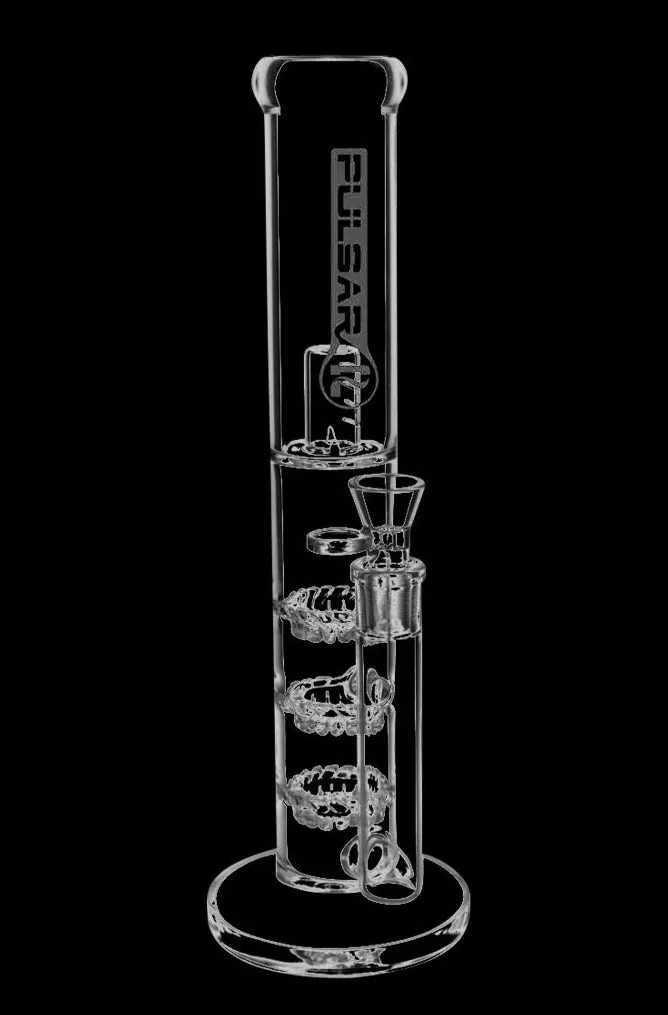 Pulsar Glass Bong With Three Turbine Percolators