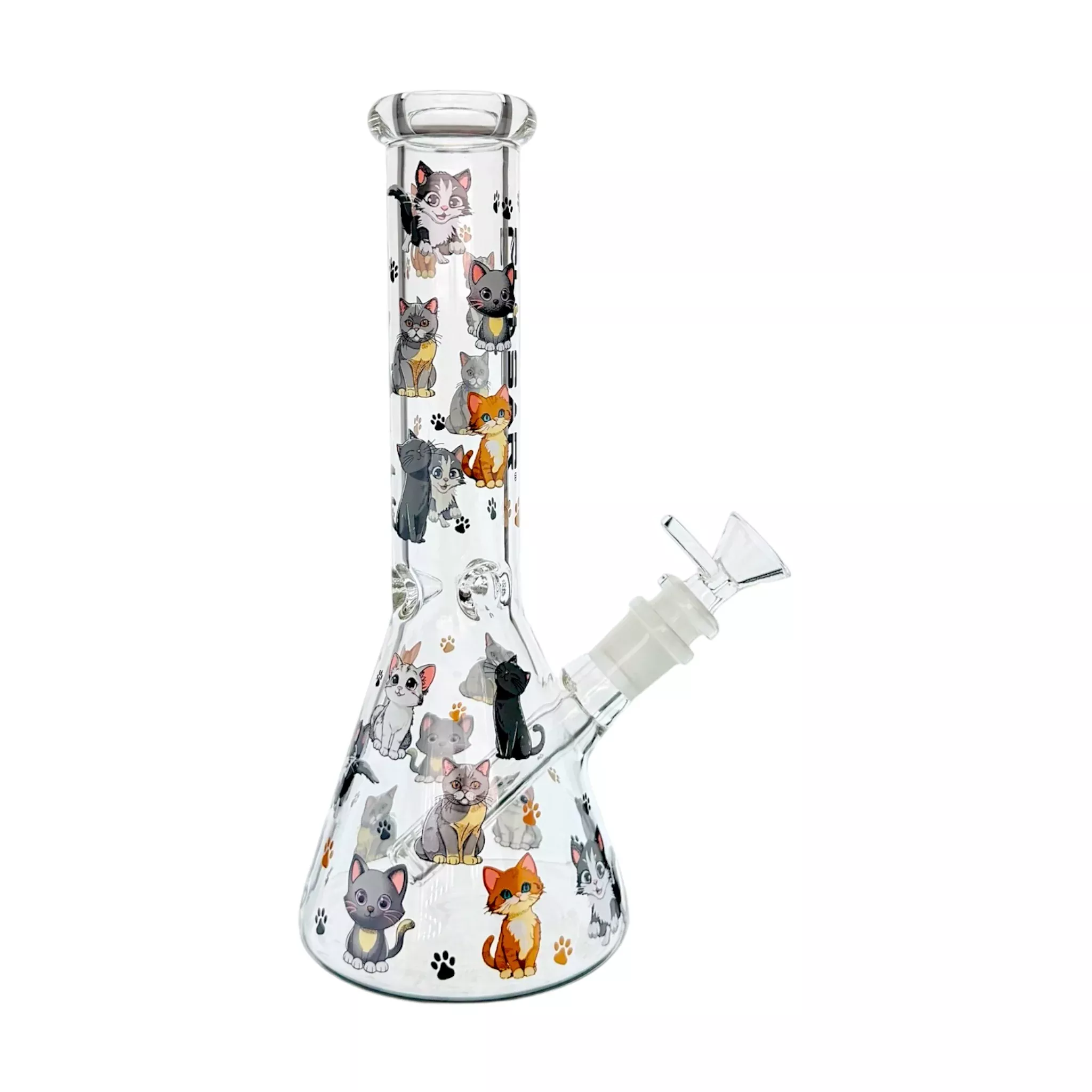Pulsar Glass Cute Kitty Glass Water Pipe Bong 10 Inches