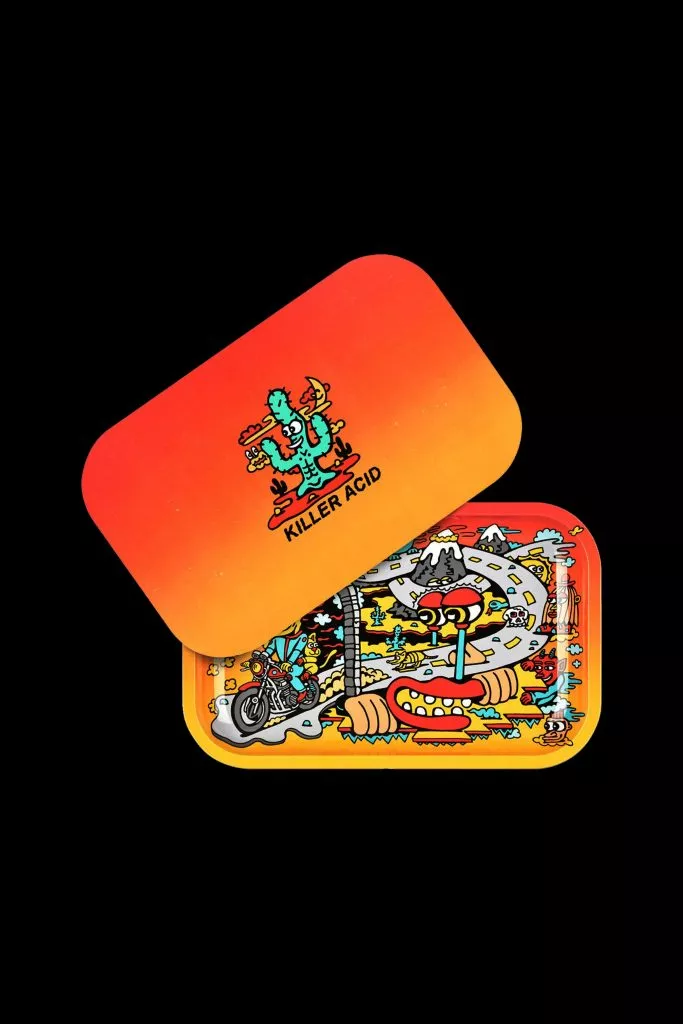 Pulsar Metal Rolling Tray with Lid – Road Trip