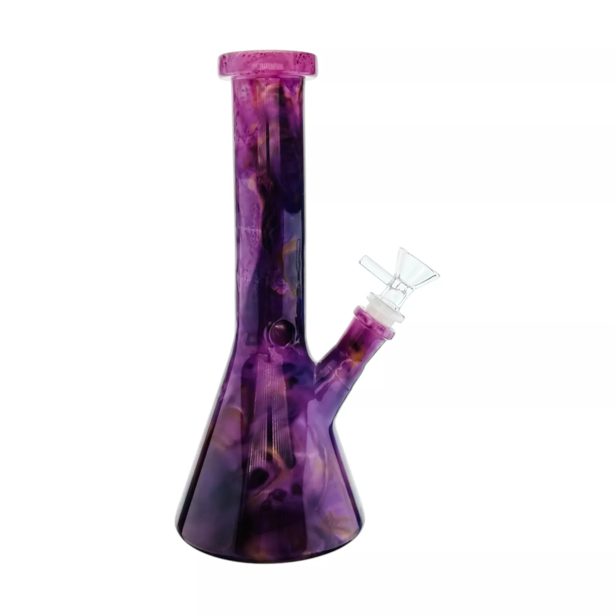 Purple Mystic Marble Beaker Base Glass Bong 10 Inch