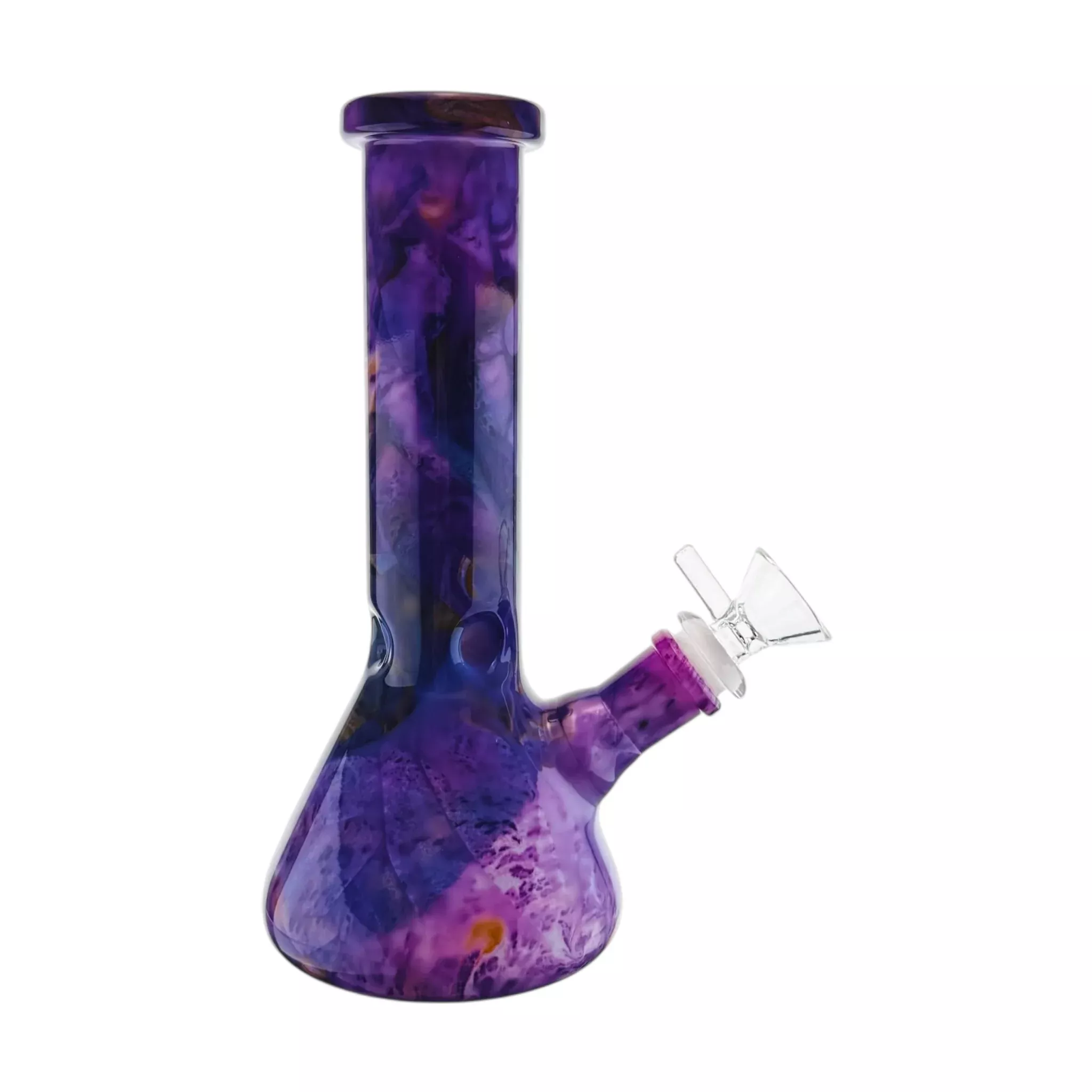 Purple Mystic Marble Beaker Base Glass Bong 8 Inch