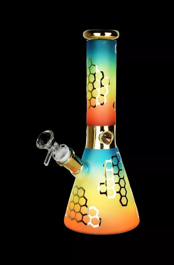 Rainbow Honeycomb Glass Bong