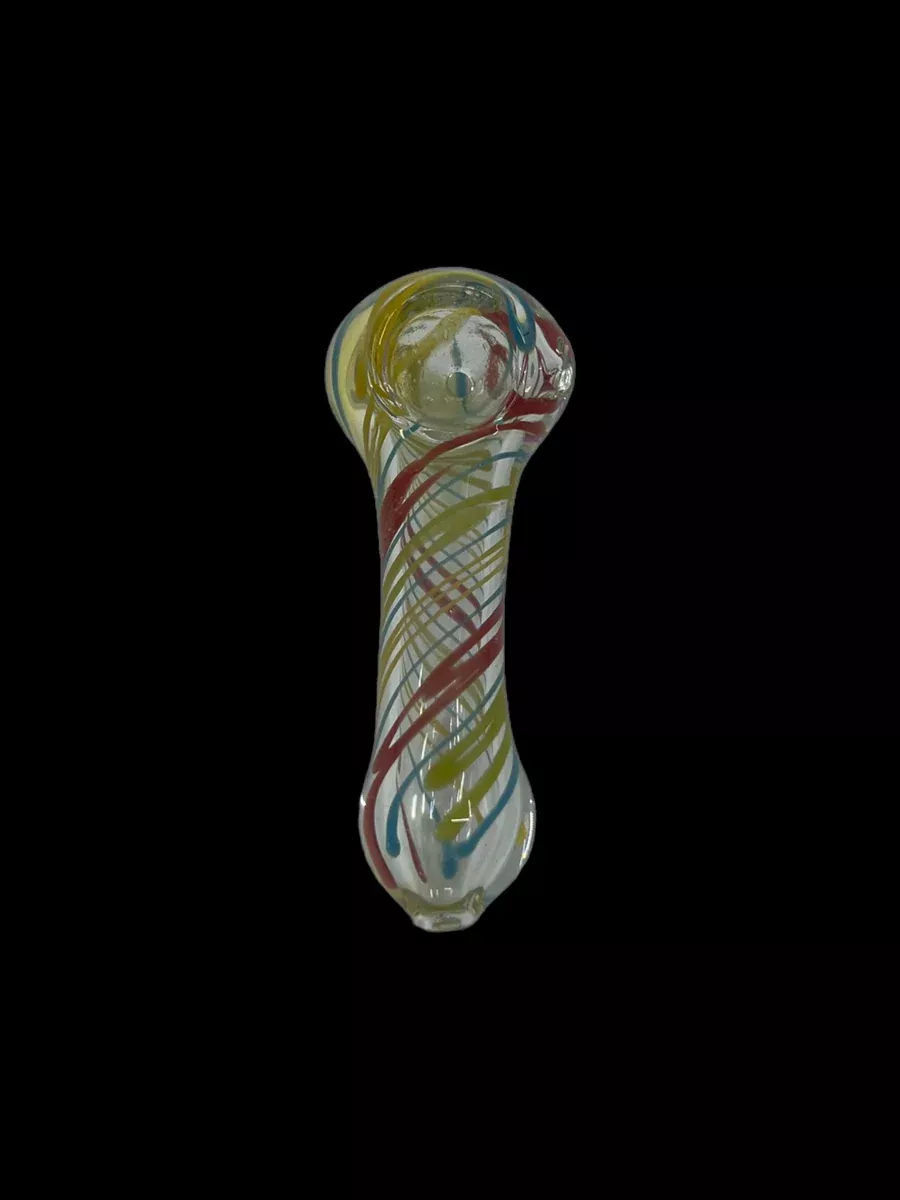 Rasta Linework Glass Hand Pipe - Compact 3.5" Design