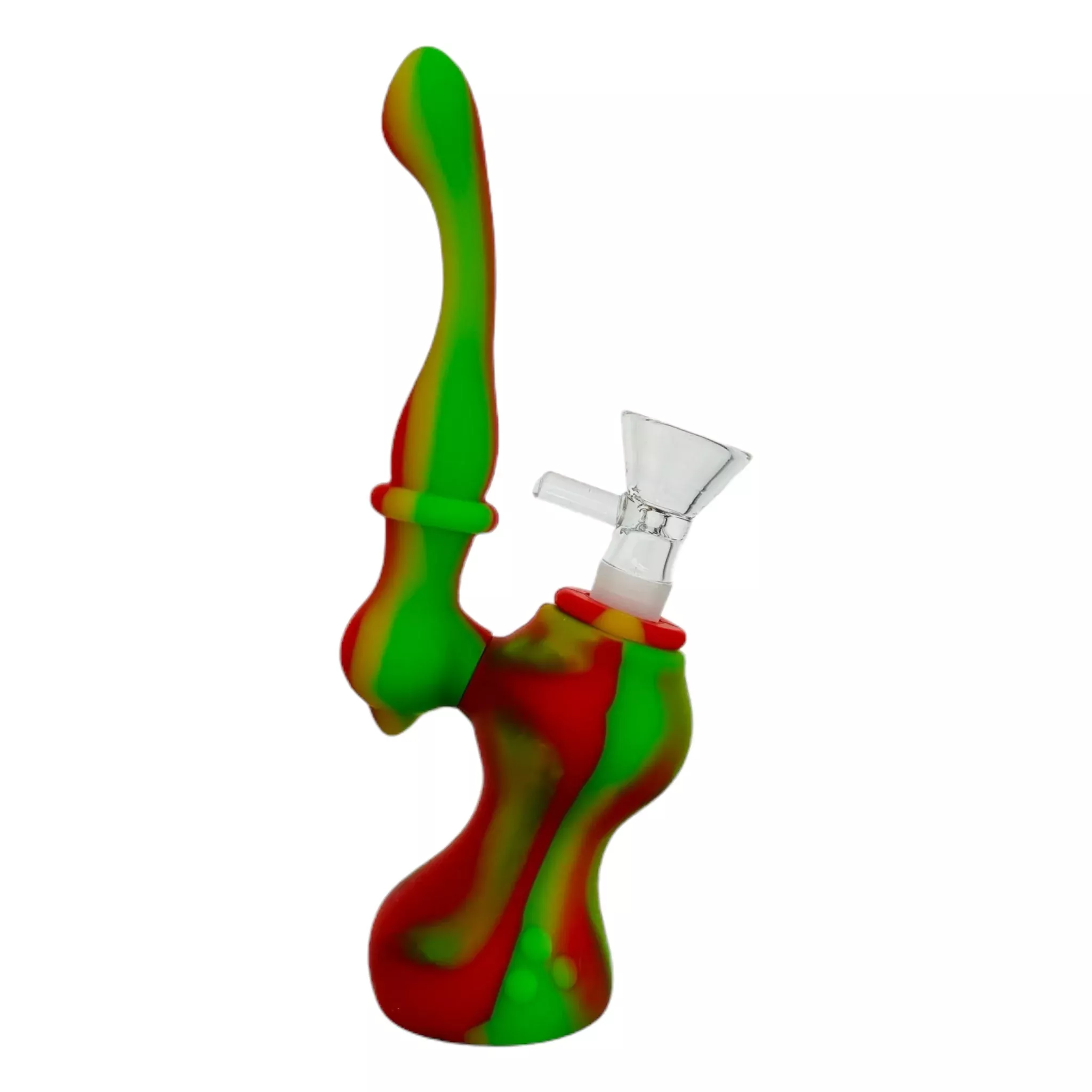 Rasta Stand Up Silicone Rubber Bubbler Bong