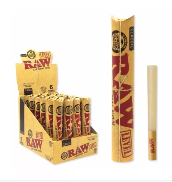 RAW 1 1/4 Spiral Tip Cones 6 Pack - 24 count Display Box
