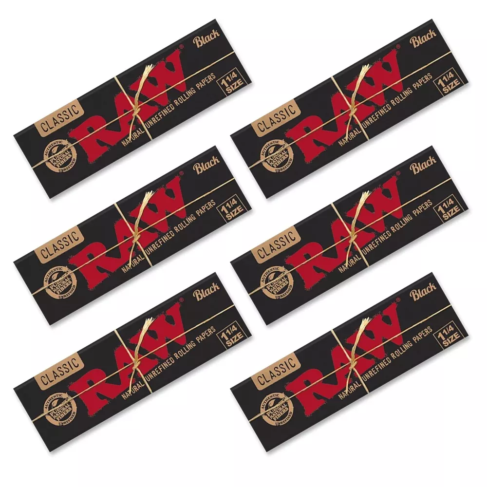 RAW - 1.25 Black - 50 Papers - 6 Packs