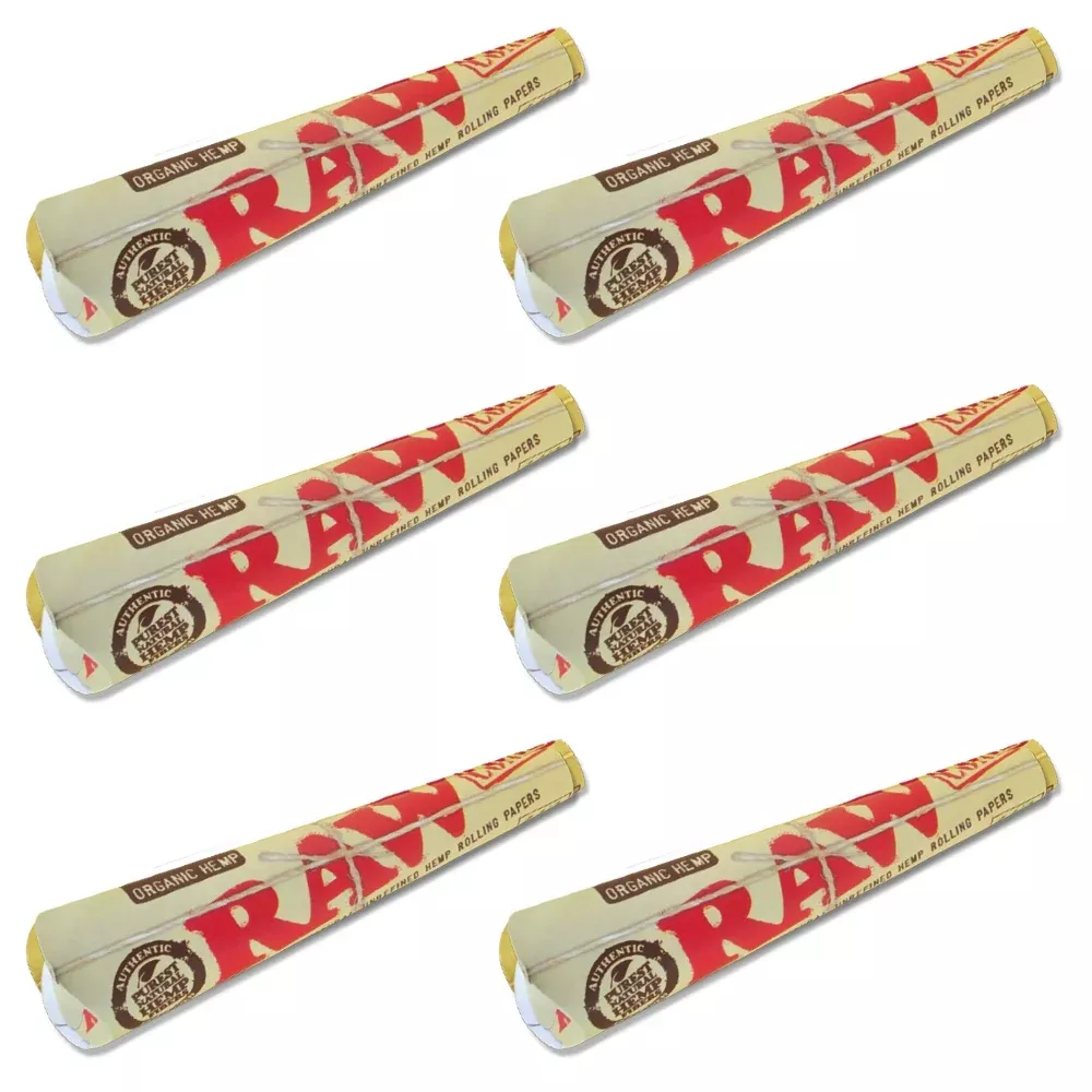 RAW - 1.25 Organic Hemp - 6 Cones - 6 Packs