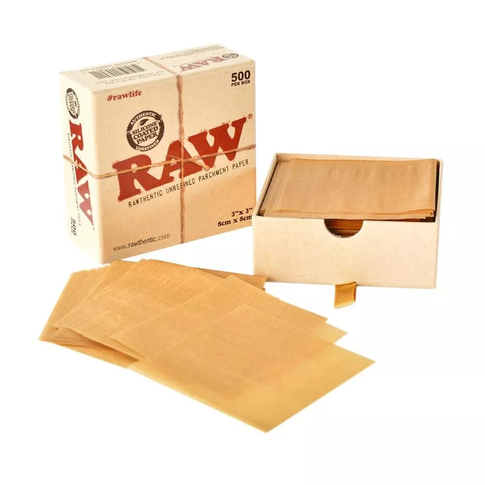 RAW 3x3 Parchment Squares – 500-Count Box