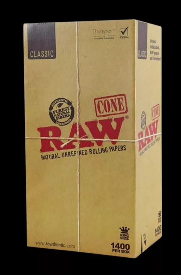 RAW 4.25″ Kingsize Classic Cones- 1400pc Bulk Box