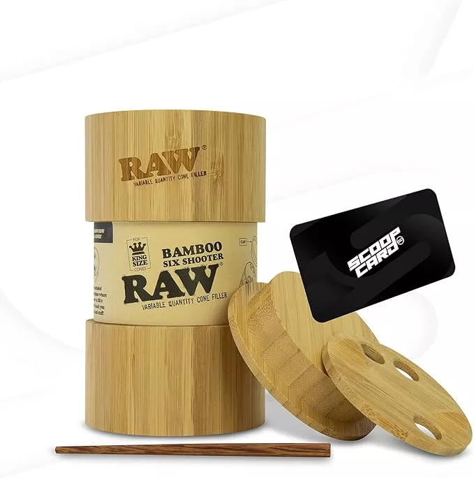 RAW Bamboo Six Shooter Cone Filler – Multi-Slot Loading Tool