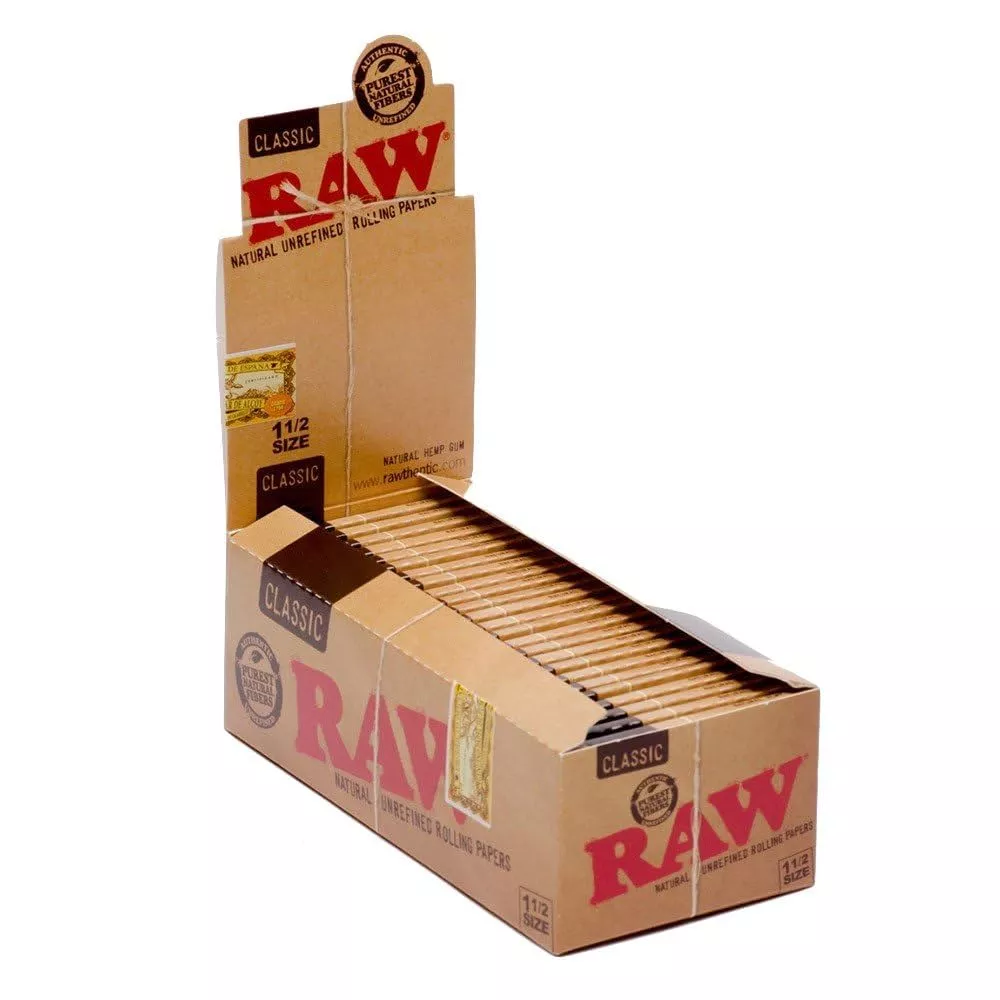 RAW Classic 1 1/2 Size Rolling Papers - 25 Count Display Box