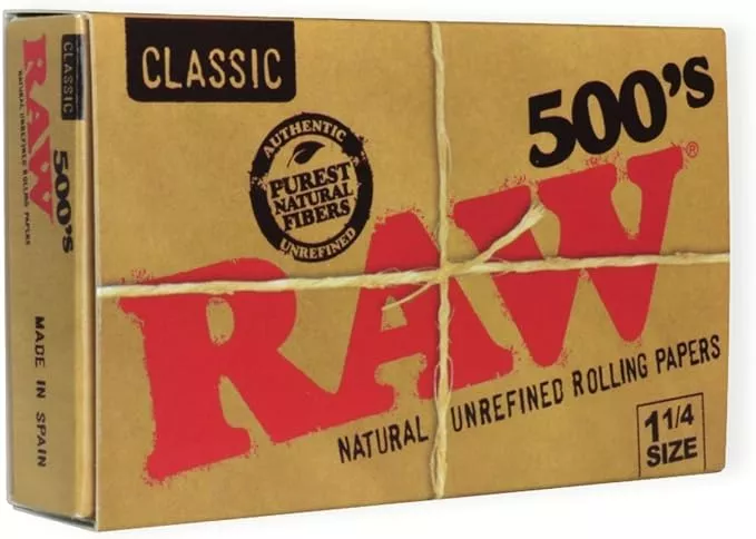 RAW Classic 1 1/4 500s Papers – 20 Count Display Box