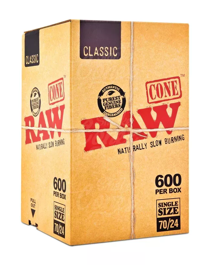 RAW Classic 70/24 Dogwalker Cones – 600 Count Bulk Box