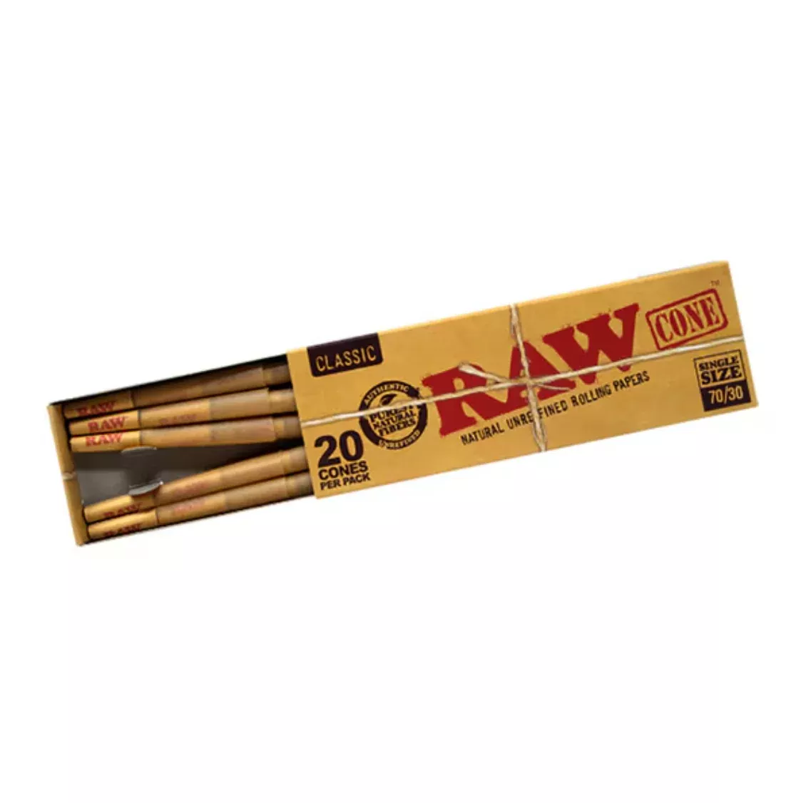 Raw Classic 70/24 Pre-Rolled Cones - 20 Pack