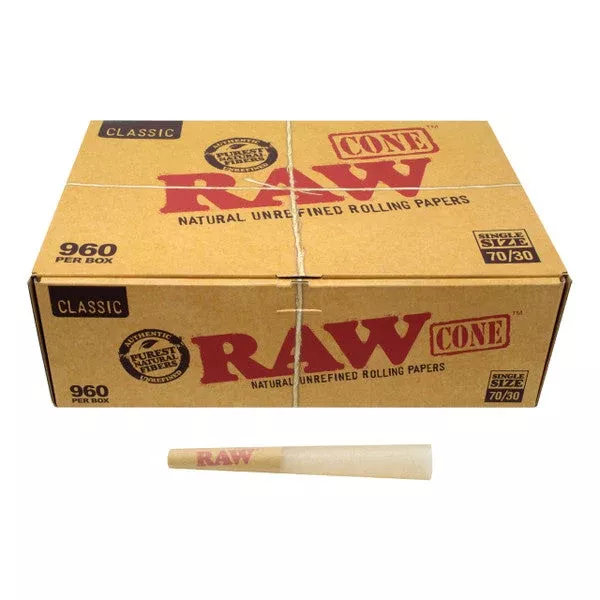 RAW Classic 70/30 Dogwalker Cones – 960-Count Bulk Box