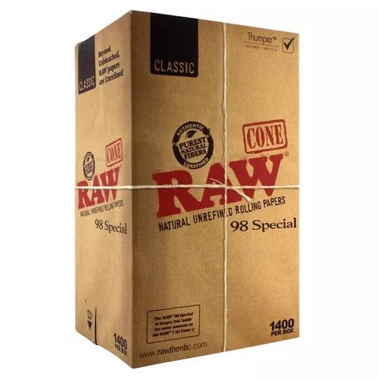 RAW Classic 98 Special Pre-Rolled Cones – Bulk 1400ct Master Box