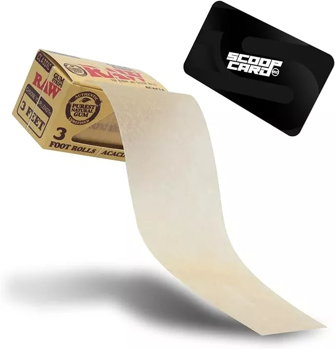 RAW Classic Gum Strips 3-Foot Roll – 24 Count Box