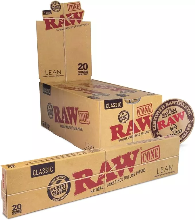 RAW Classic Lean Cones – 12 Count Display Box 20pk