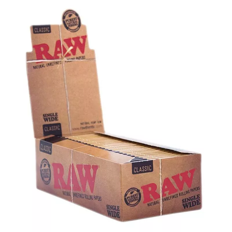 RAW Classic Single Wide Rolling Papers – 25ct Display Box