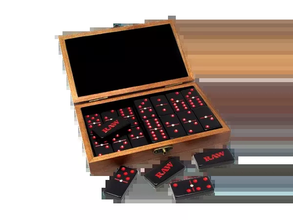 RAW Double Six Dominoes – 28-Piece Set with Wooden Box