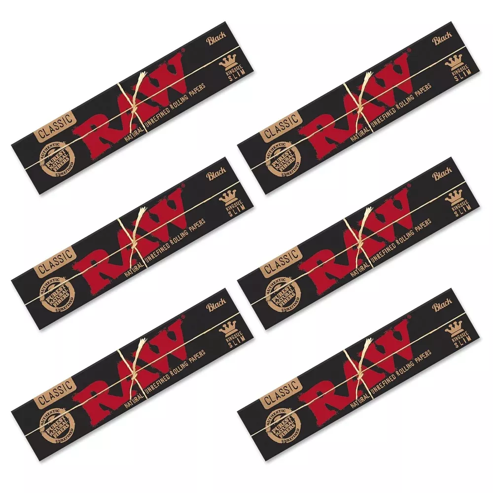 RAW - King Size Slim Black - 6 Packs