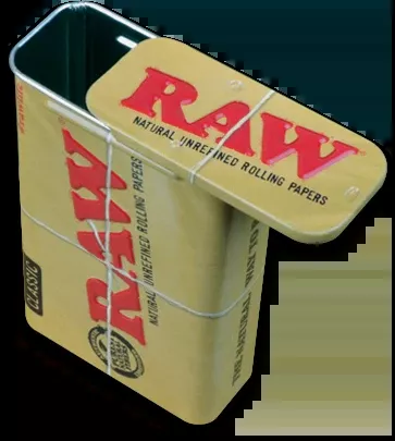 RAW Metal Slide Top Storage Tin – Portable Stash Case