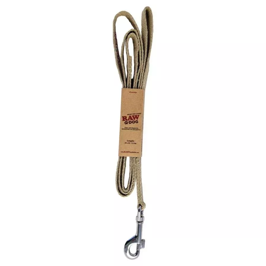 RAW Official Hemp Dog Leash – Durable 5.5ft Sustainable Pet Lead