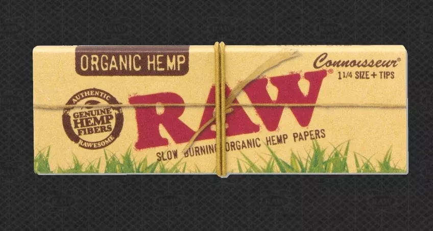 RAW Organic Hemp Connoisseur Rolling Papers with Tips - Natural & Unrefined