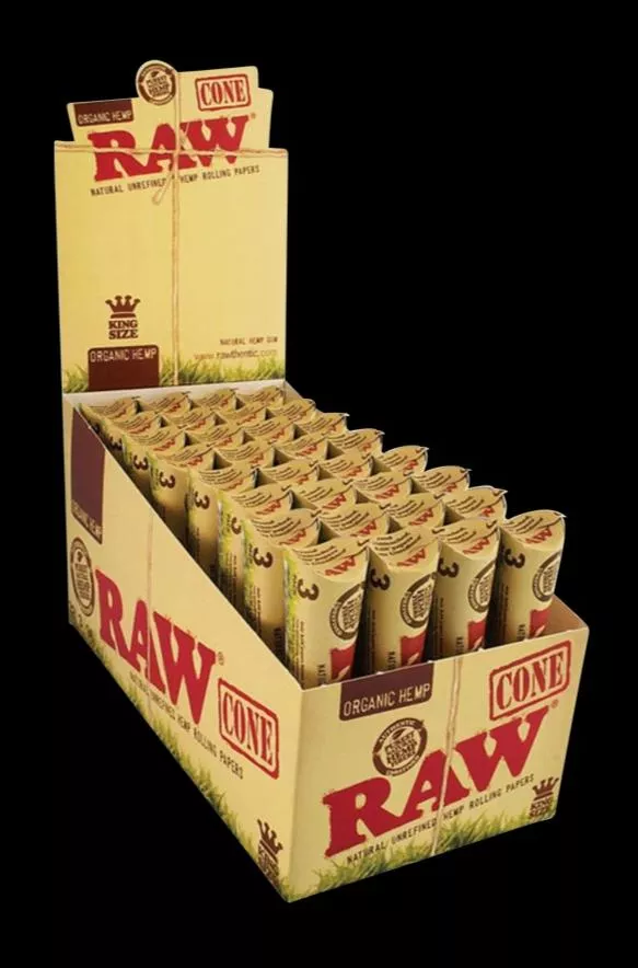 RAW Organic Hemp Prerolled Kingsize Cones – 32 Pack