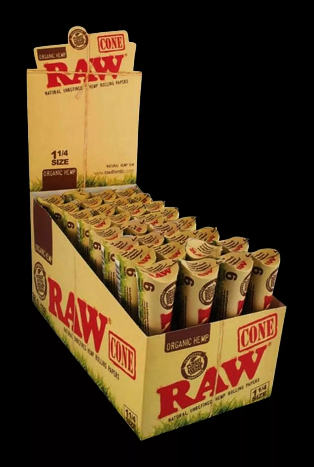 RAW Organic Hemp Raw Prerolled Cones – 32 Pack