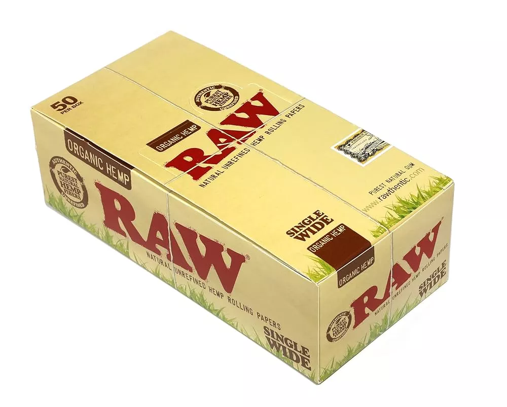 RAW Organic Hemp Single Wide Double Window – 25-Count Box