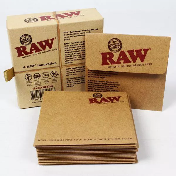 RAW Parchment Pouches – Non-Stick Natural Concentrate Envelopes (20ct)