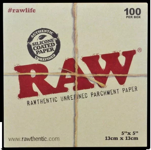 RAW Parchment Squares 5x5 – 100ct Non-Stick Unrefined Sheets
