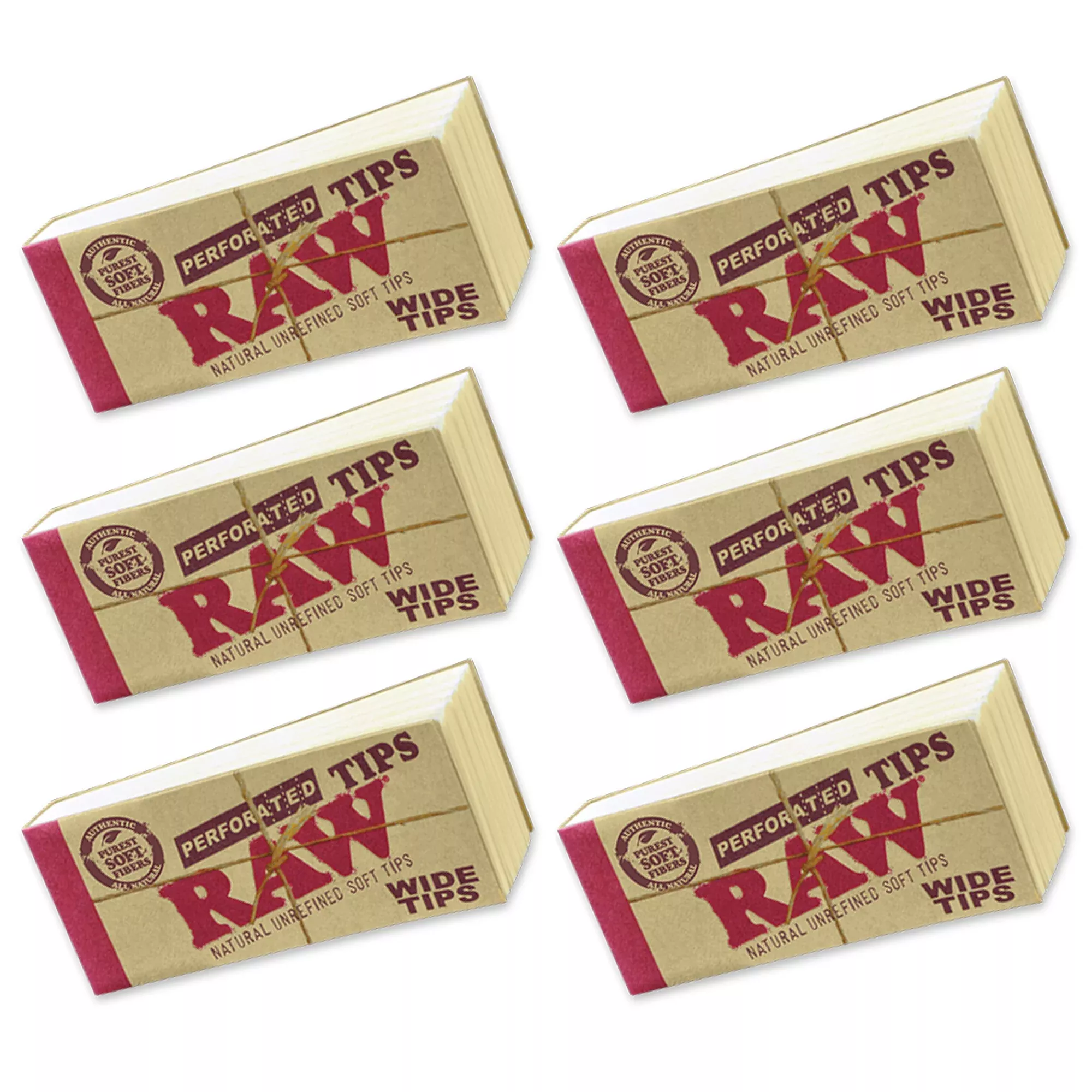 RAW - Perforated Hemptton Wide Tips - 6 Packs