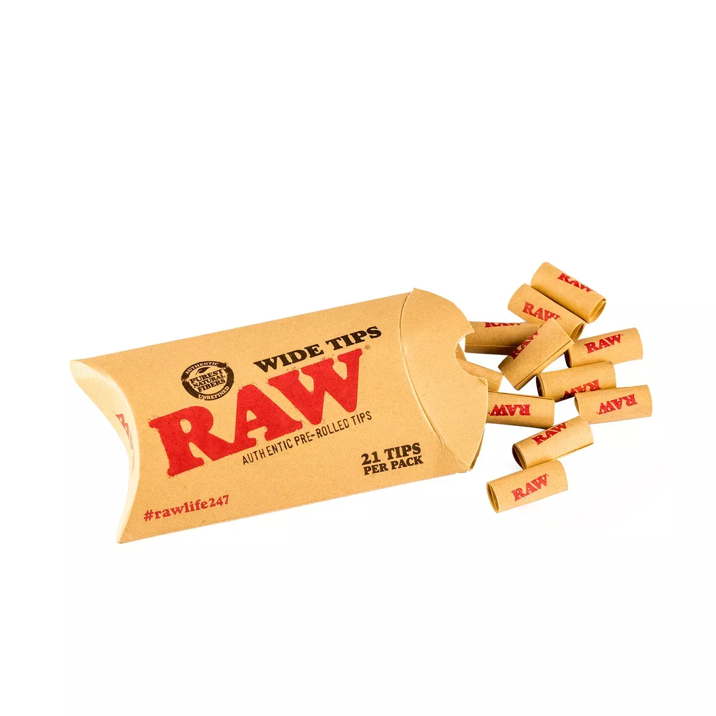 RAW Pre-Rolled Wide Tips 21ct – 20 Pack Retail Display Box