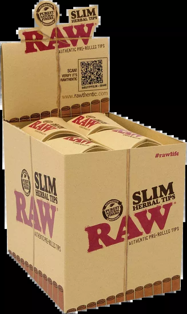 RAW Slim Herbal Tips 21ct – 20 Pack Retail Display Box