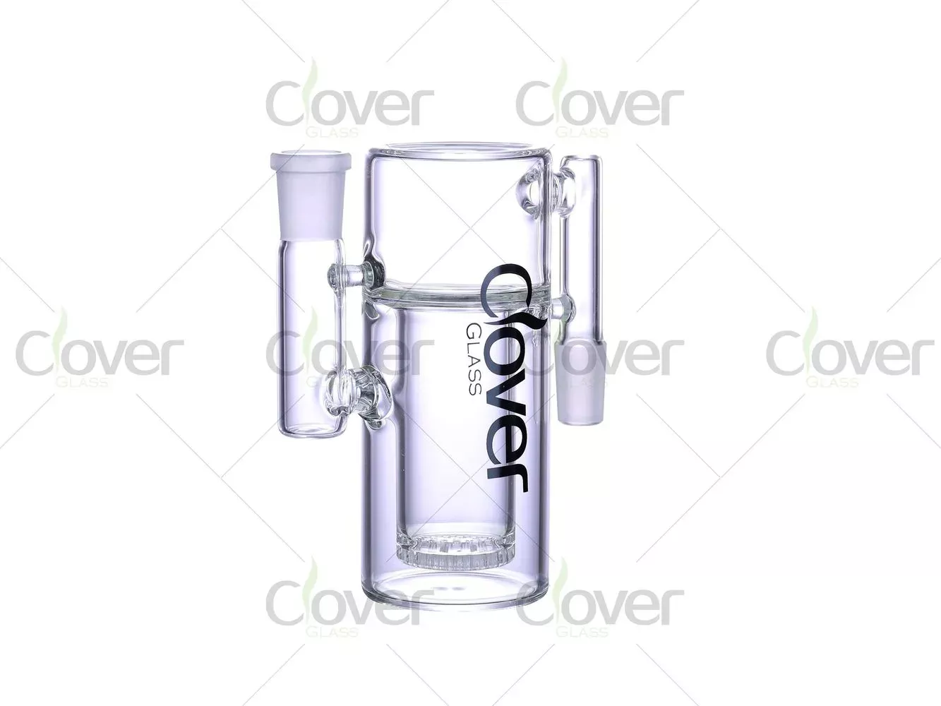 Rectangular Chamber Glass Recycler Rig | Dual Uptake Design | 18mm Male | 5mm Thick