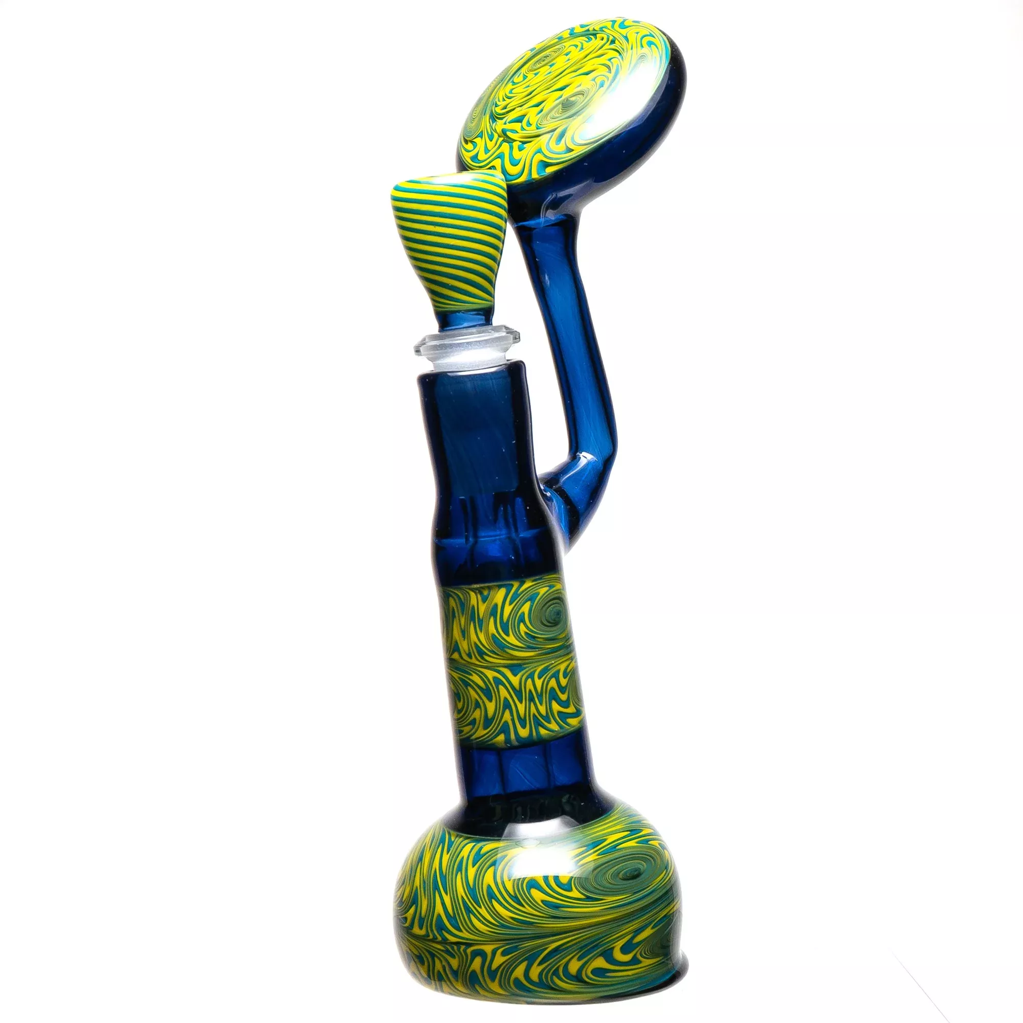 Red Nose Glass - Worked Bubbler - Cobalt