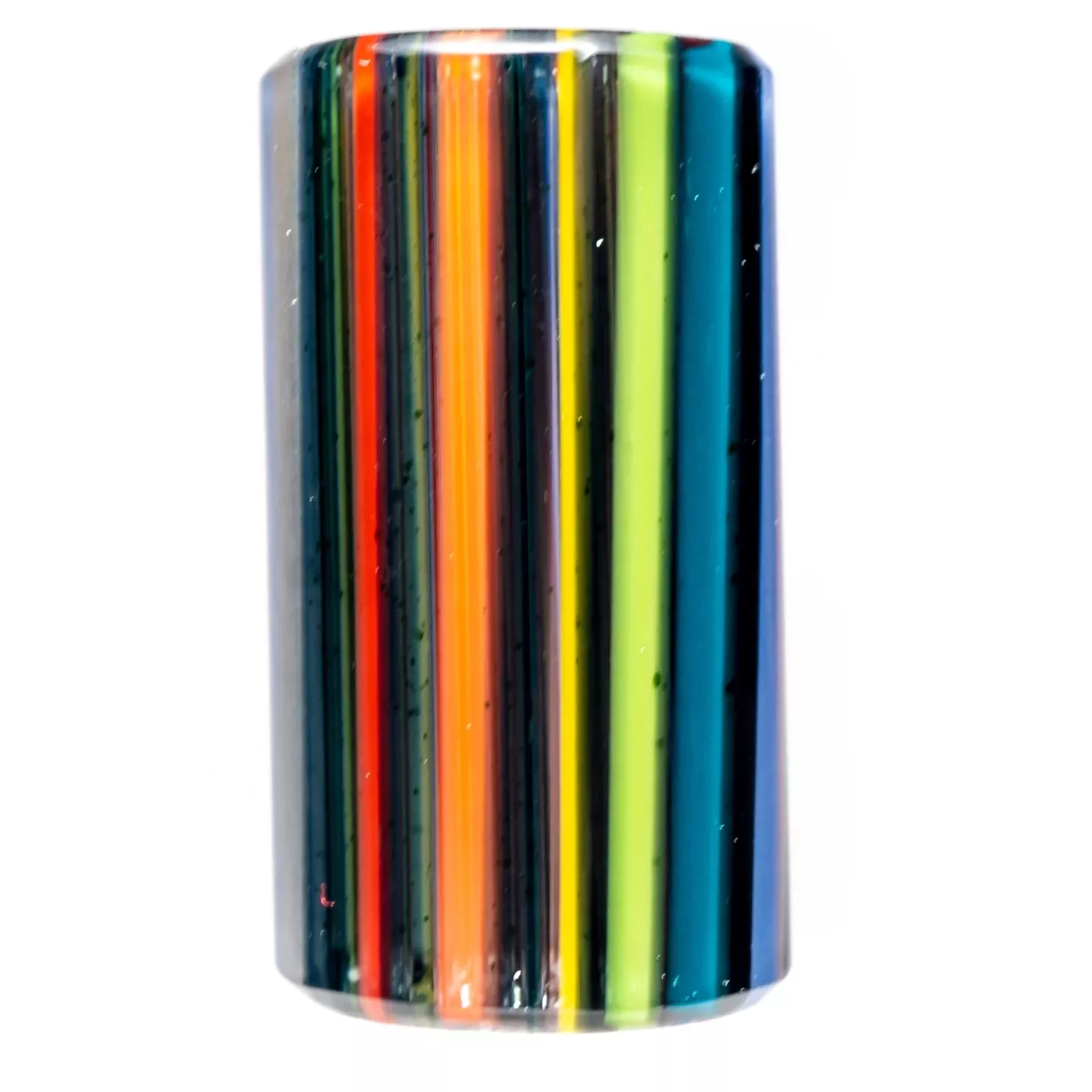 RekTipz - Glass Tip - 6 Shooter - 11mm - Rainbow Sparkle Stripe
