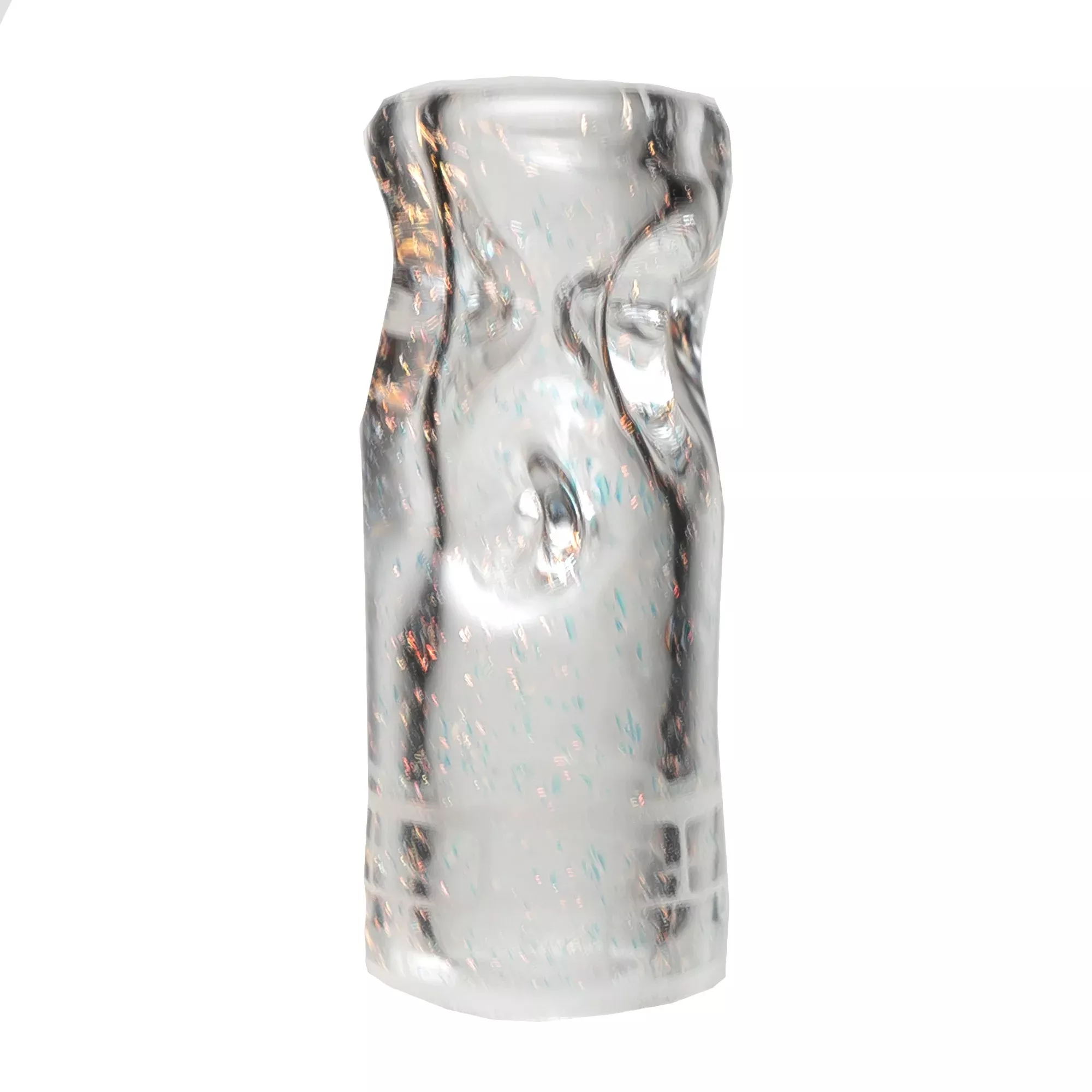RekTipz - Glass Tip - XL - 11mm - Clear w / Red Sparkle & Blasting